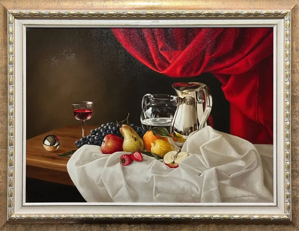 Tableau HST Elena Gualtierotti (née en 1961) "Nature morte aux fruits"