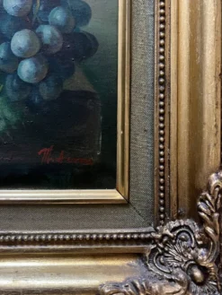 Tableau HST "Nature morte aux fruits" Signé (?) éc. XX° siècle + cadre