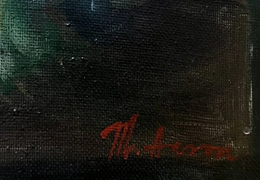 Tableau HST "Nature morte aux fruits" Signé (?) éc. XX° siècle + cadre