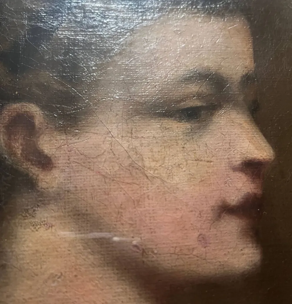 Tableau HST/P "Portrait de famille, Jeune femme" XIX° + cadre