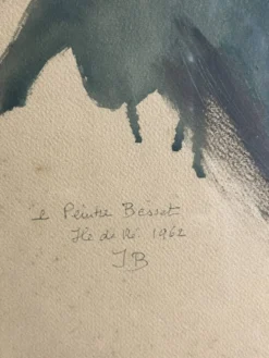 Tableau huile HSP portrait de Besset signé daté XXème
