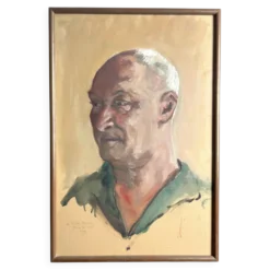 Tableau huile HSP portrait de Besset signé daté XXème