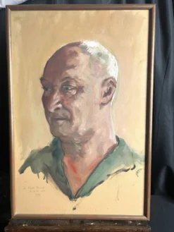Tableau huile HSP portrait de Besset signé daté XXème