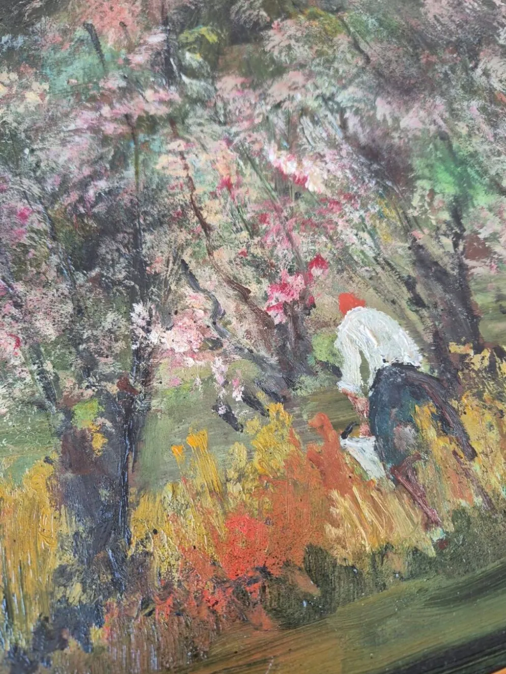 Tableau Huile sur Bois "Primavera" par Guido Bertuzzi - École Milanaise (19