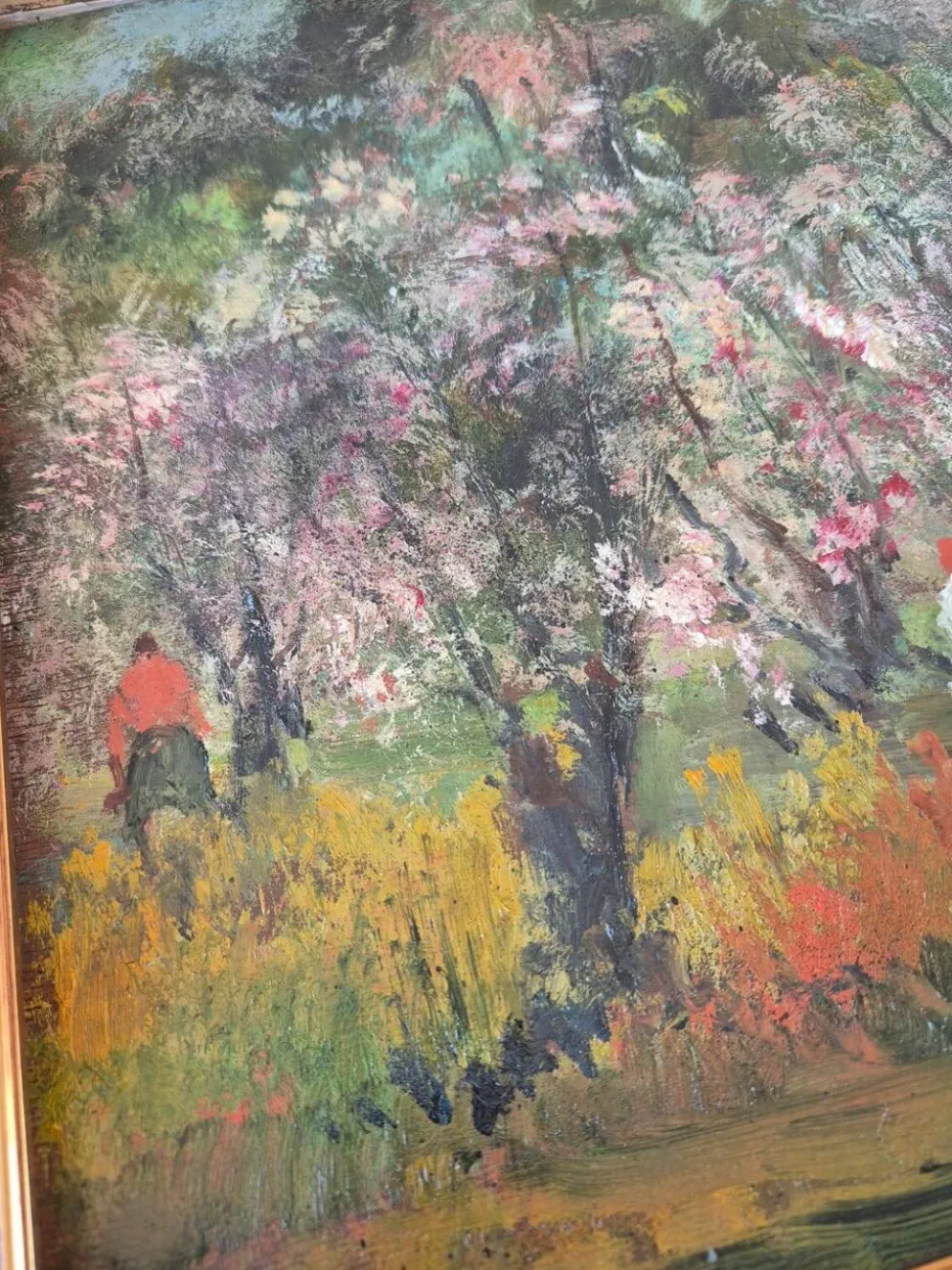 Tableau Huile sur Bois "Primavera" par Guido Bertuzzi - École Milanaise (19