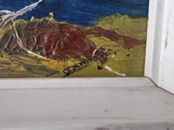 Tableau Huile sur Isorel Marine Port Les martigues signé (à identifier)