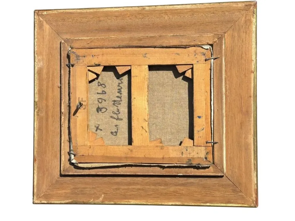 Tableau huile sur toile de Louis Toffoli Titré les flotteurs au dos