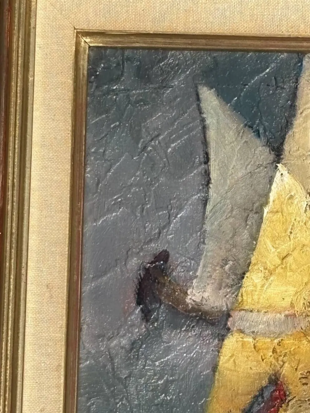 Tableau huile sur toile de Louis Toffoli Titré les flotteurs au dos