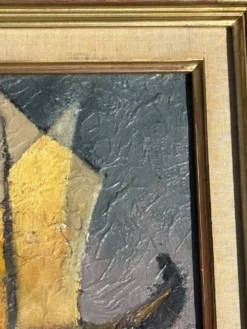 Tableau huile sur toile de Louis Toffoli Titré les flotteurs au dos