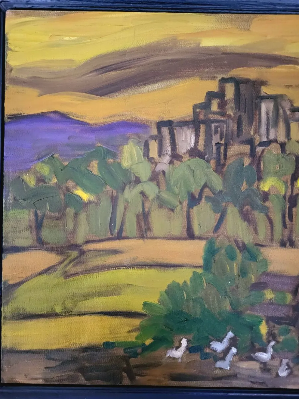 Tableau Huile sur toile Expressionnisme Catherine Jones-Davies "Pigeon