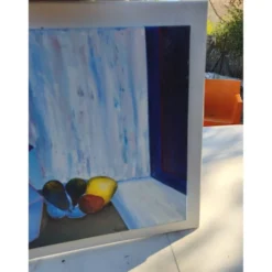 Tableau huile sur toile "Le Pichet Bleu" par Ravalia