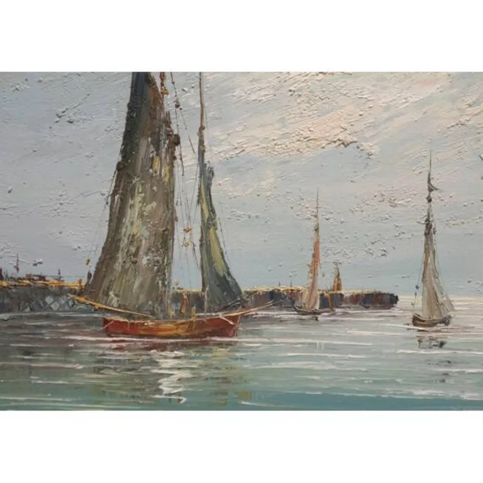 Tableau huile sur toile marine signée Edward Barton (1936-2012)