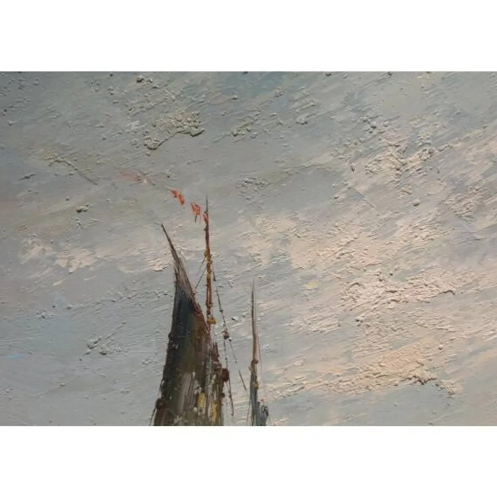 Tableau huile sur toile marine signée Edward Barton (1936-2012)