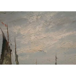 Tableau huile sur toile marine signée Edward Barton (1936-2012)