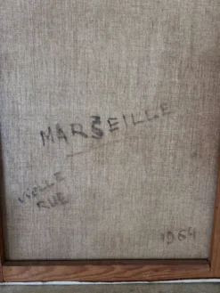 Tableau huile sur toile Marseille signée J. Toucas 1964 style fauvist