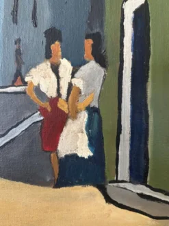 Tableau huile sur toile Marseille signée J. Toucas 1964 style fauvist