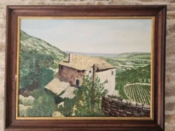 Tableau Huile sur Toile Paysage Lubéron Oppède le Vieux signé Alain Duverne