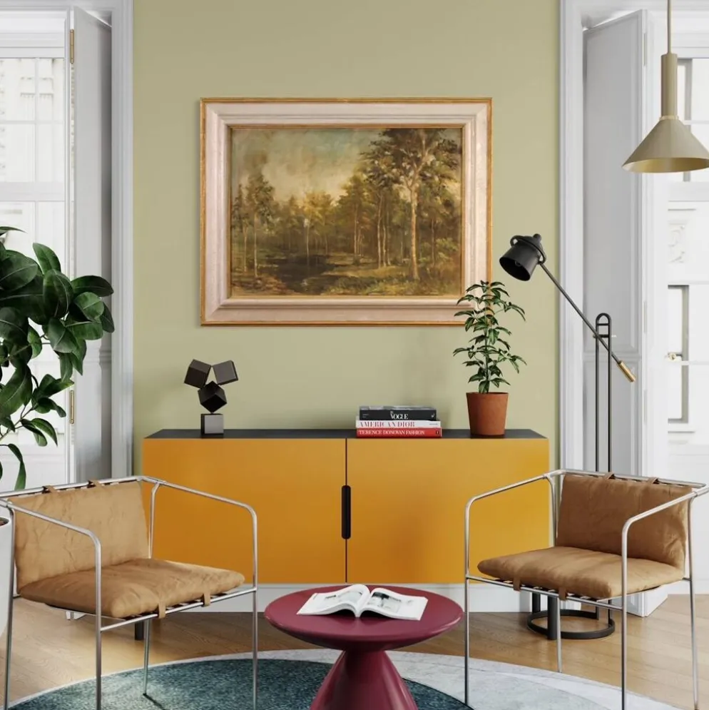 Tableau italien signé et daté 1939 paysage boisé