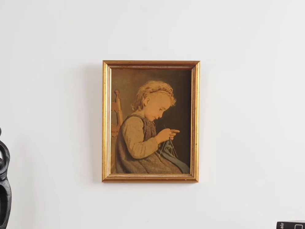 Tableau « Le Portrait de la jeune fille », design scandinave, 19e siècle, d'Albert Anker