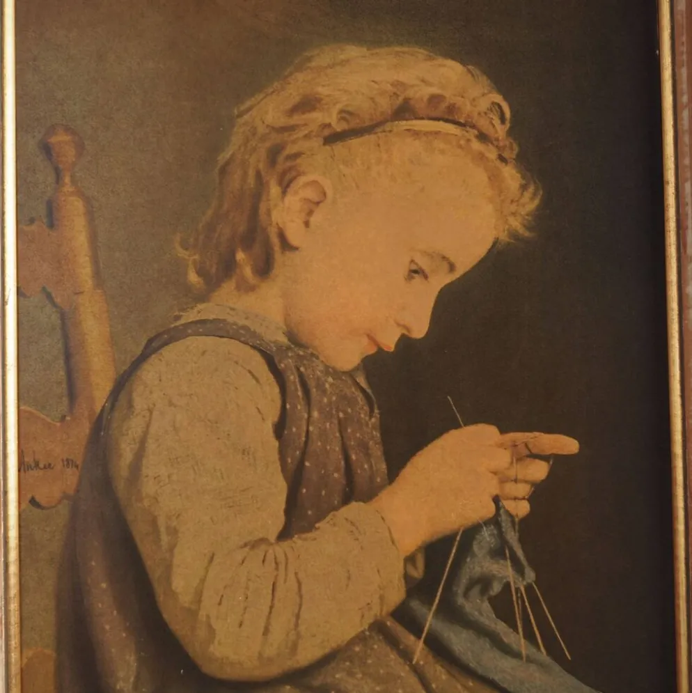 Tableau « Le Portrait de la jeune fille », design scandinave, 19e siècle, d'Albert Anker