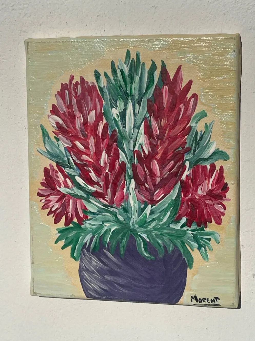 Tableau peinture bouquet de fleurs huile sur toile