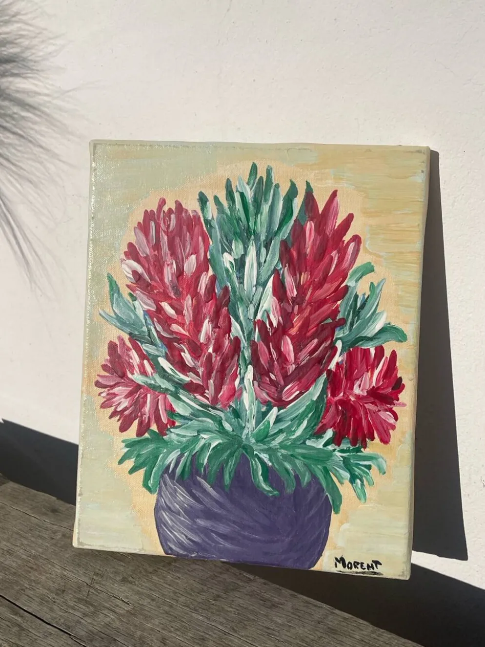 Tableau peinture bouquet de fleurs huile sur toile