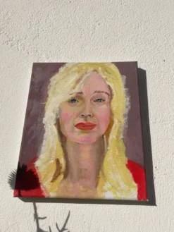 Tableau peinture d’une femme blonde / huile sur toile