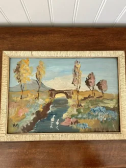 Tableau peinture huile impressionniste paysage basque