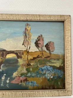 Tableau peinture huile impressionniste paysage basque