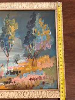 Tableau peinture huile impressionniste paysage marin voilier