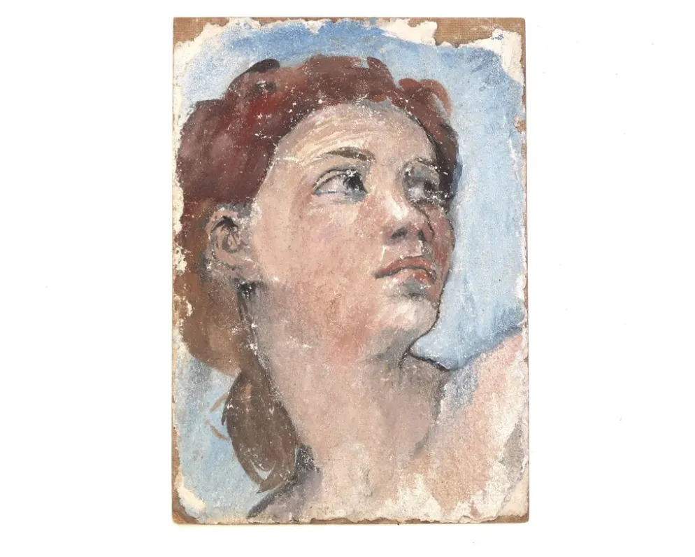 Tableau, peinture portrait d'une femme de profil