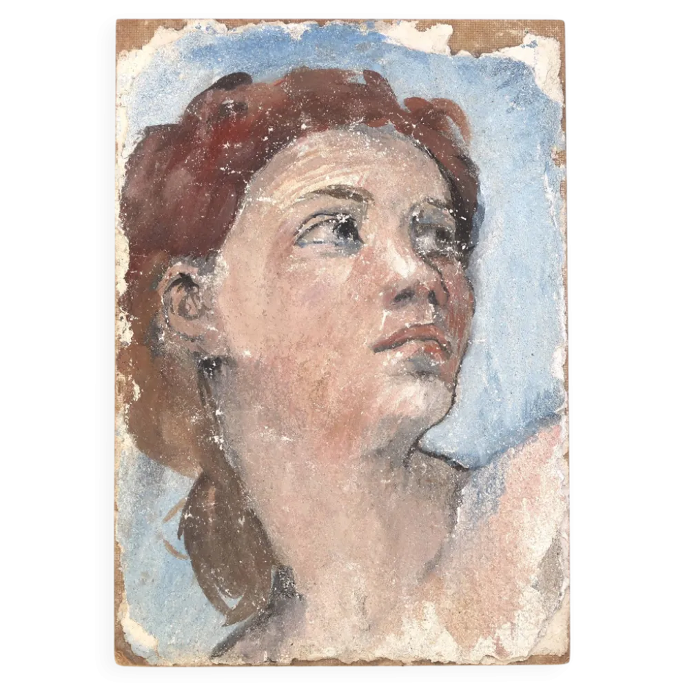 Tableau, peinture portrait d'une femme de profil