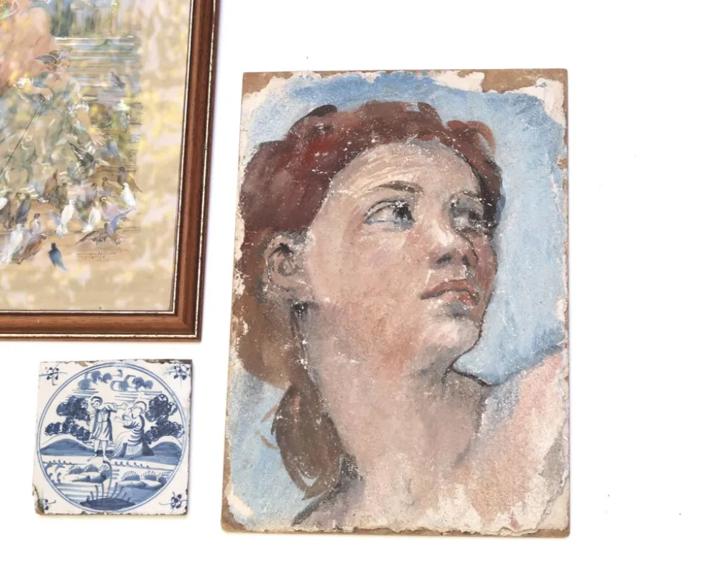Tableau, peinture portrait d'une femme de profil
