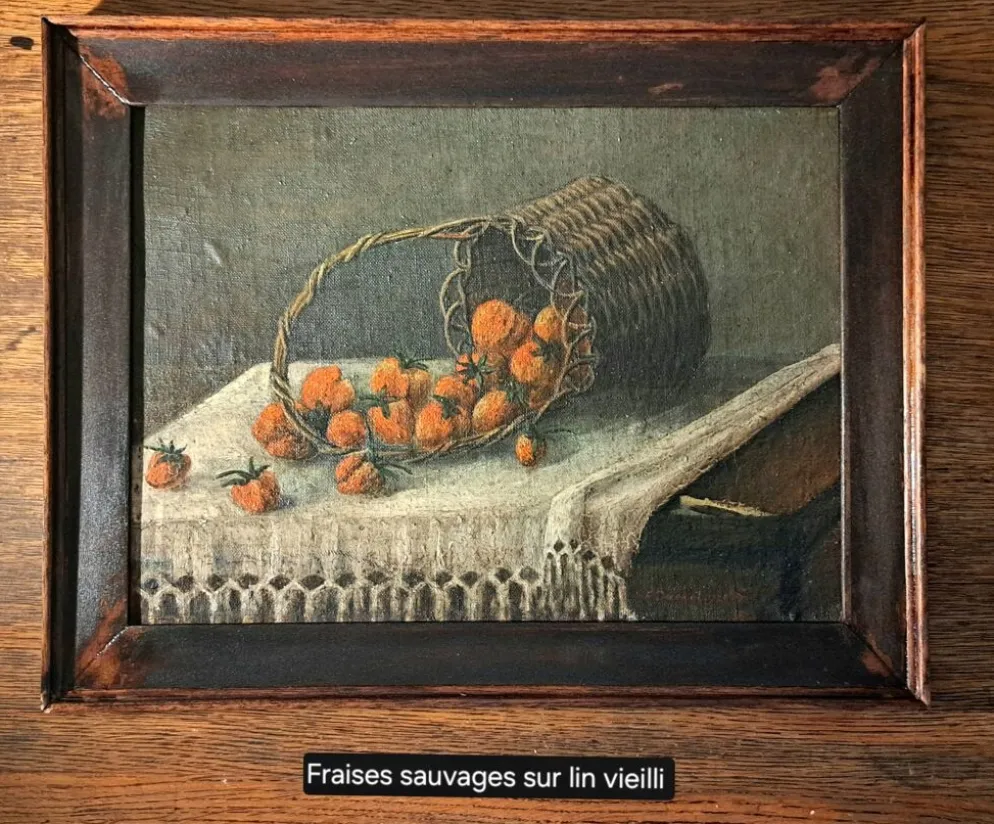 Tableau post-impressionniste, Huile sur Toile signée Nature morte 1929
