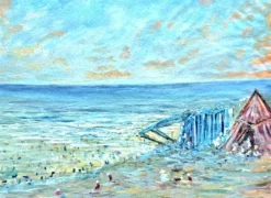 Tableau post-impressionniste à l'aquarelle