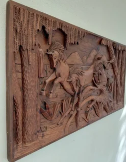 Tableau relief bois