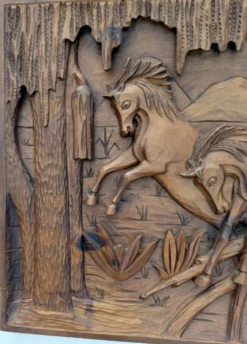 Tableau relief bois