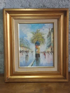 Tableau Scène Parisienne HST Impressionniste Signé Palsey ~1960