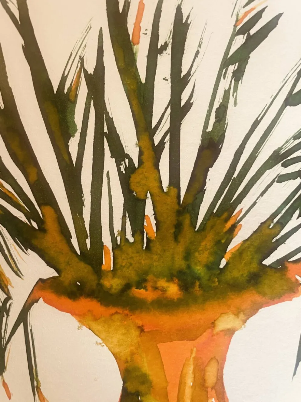 Tableau signé, nature morte « jarre provençale ornée de plantes »