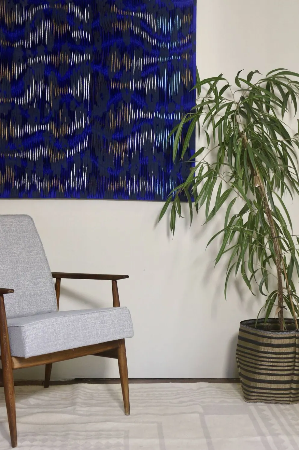 Tableau texturé contemporain Bleu imprimé Ref cobalt