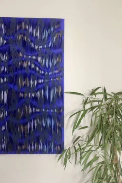 Tableau texturé contemporain Bleu imprimé Ref cobalt