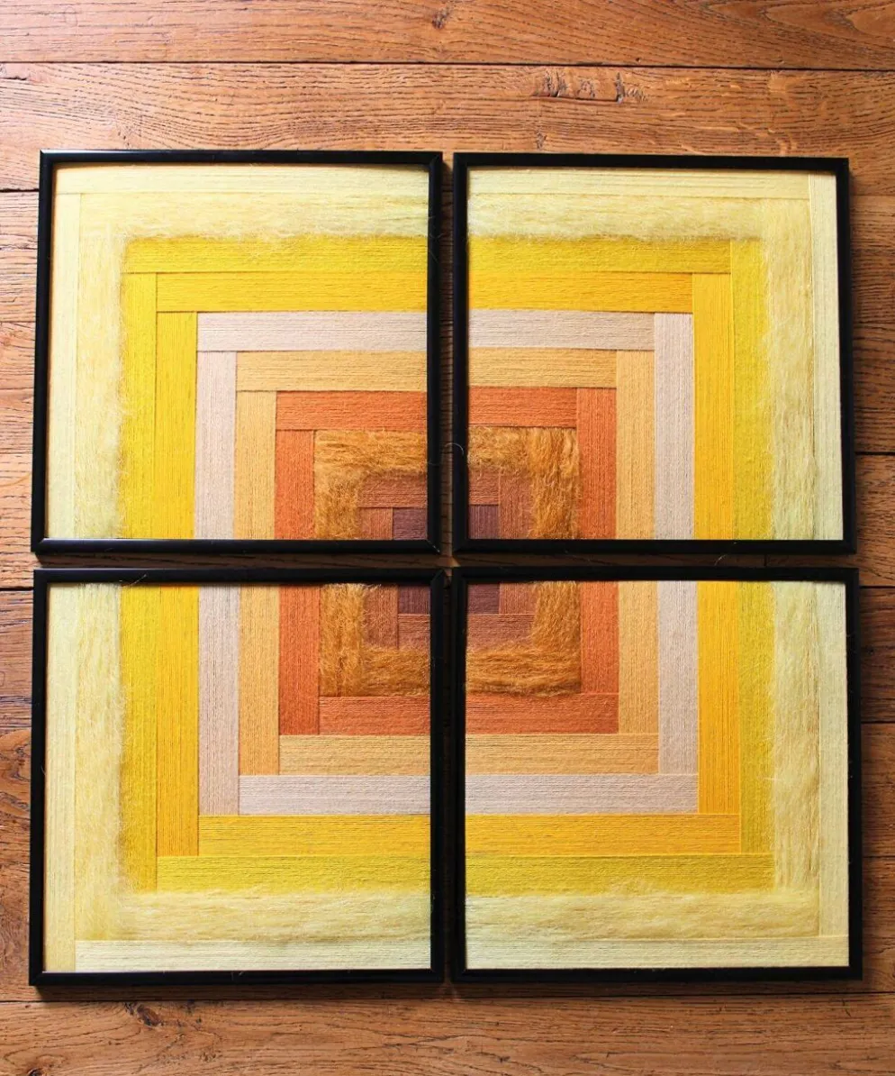 Tableau tissé Soleil vibrant – Collection « Mosaïques »