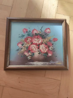 Tableau vintage fleurs dans un vase