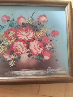 Tableau vintage fleurs dans un vase