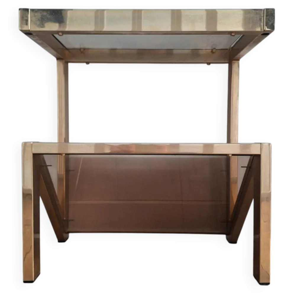 Table d’appoint vintage 23 ct, porte revues design Belgo Chrom