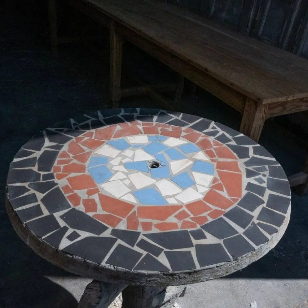 Table de jardin en béton, années 1950