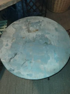 Table de jardin fer forgé et zinc