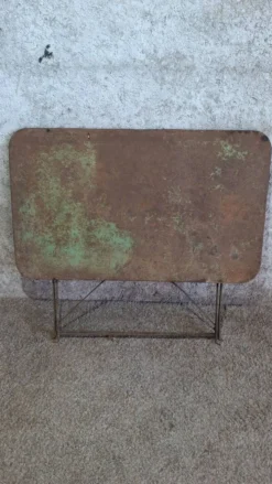 Table de jardin pliante bistrot fer vintage début XXe