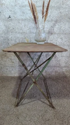 Table de jardin pliante bistrot fer vintage début XXe