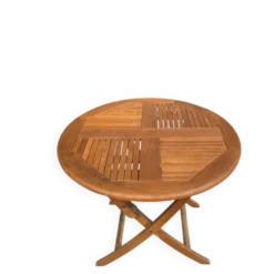 Table de jardin pliante en teck massif Proloisirs parasol 80cm